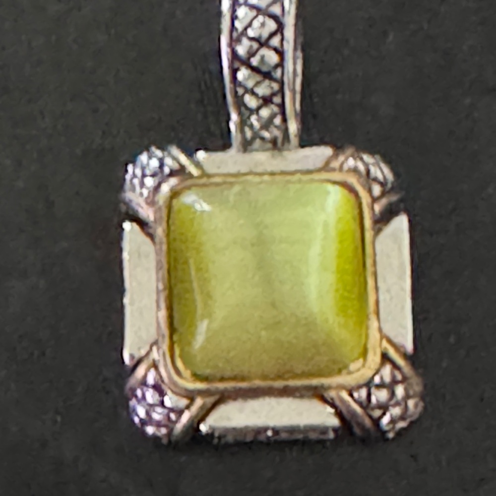 Elegant Silver and Green Pendant